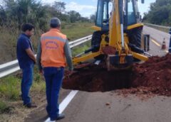 Defesa Civil acompanha recuperação de erosão na MS-459 e reforça segurança no trecho para moradores locais